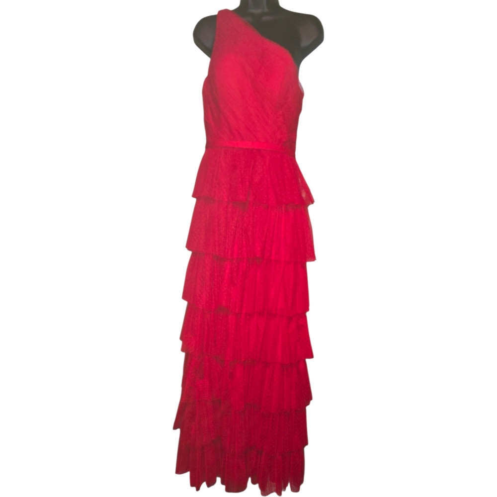 Mac Duggal Red One Shoulder Dress - Picture 8 of 15